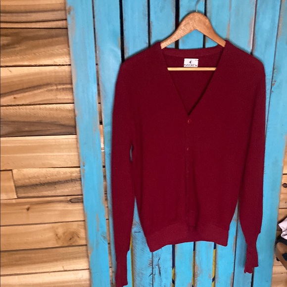 Jockey wine Red Cardigan Sweater size medium button up - Picture 1 of 5